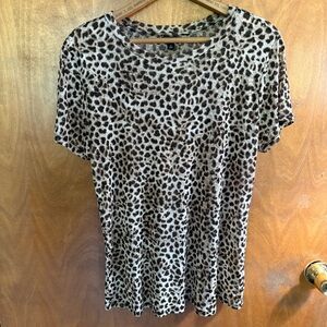 Torrid Sheer Mesh Leopard Print T-Shirt Top Stretchy Y2K Mcbling Goth Grunge 2X